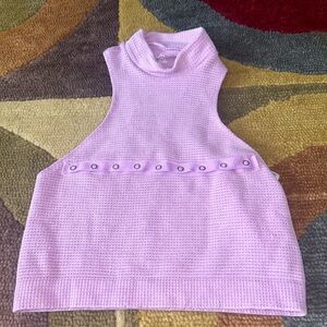 Urban Outfitters Out From Under Jules Purple Mock Neck Snap Cutout Crop Top M